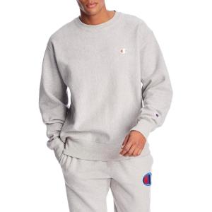 imageChampion Mens Crewneck Sweatshirt Reverse Weave Heavyweight Fleece Sweatshirt For MenOxford Gray Left Chest C