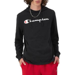 imageChampion Mens Hoodie Midweight Tshirt Hoodie Soft and Comfortable Tshirt Hoodie for MenBlack Script