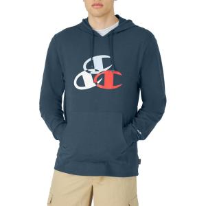 imageChampion Mens Hoodie Midweight Tshirt Hoodie Soft and Comfortable Tshirt Hoodie for MenElevation Blue Offset Cs