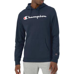 imageChampion Mens Hoodie Midweight Tshirt Hoodie Soft and Comfortable Tshirt Hoodie for MenNavy Script