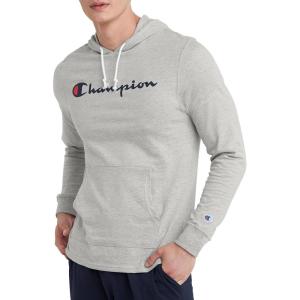 imageChampion Mens Hoodie Midweight Tshirt Hoodie Soft and Comfortable Tshirt Hoodie for MenOxford Gray Script