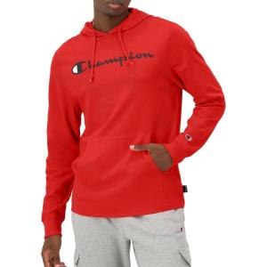 imageChampion Mens Hoodie Midweight Tshirt Hoodie Soft and Comfortable Tshirt Hoodie for MenScarlet Script