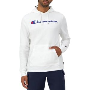 imageChampion Mens Hoodie Midweight Tshirt Hoodie Soft and Comfortable Tshirt Hoodie for MenWhite Script
