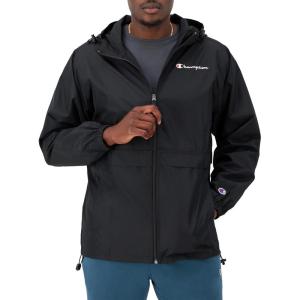 imageChampion Mens Jacket Stadium FullZip Jacket Wind Resistant Water Resistant Jacket For MenBlack Small Script