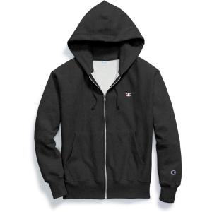 imageChampion Mens ZipUp Hoodie Reverse Weave Sweatshirt Fleece ZipUp Hoodie For MenBlack