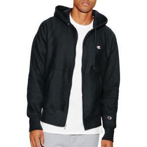 imageChampion Mens ZipUp Hoodie Reverse Weave Sweatshirt Fleece ZipUp Hoodie For MenBlack Left Chest C