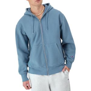 imageChampion Mens ZipUp Hoodie Reverse Weave Sweatshirt Fleece ZipUp Hoodie For MenWashed Antique Blue