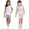 imageChampion Girls Shorts Sets 4 Piece Short Set for Girls Active ClothingHeather Greybright White