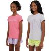 imageChampion Girls Tee Shirt for Kids Short Sleeve TShirt Girls TopsBright Pinkgray Heather