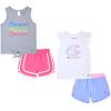 imageChampion Girls Shorts Sets 4 Piece Short Set for Girls Active ClothingHeather Greybright White