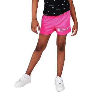imageChampion Girls Heritage Foldover Mesh Running Basketball Short 275 Inch InseamBubbly Pink