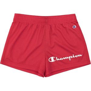 imageChampion Girls Heritage Foldover Mesh Running Basketball Short 275 Inch InseamVarsity Scarletmesh