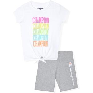 imageChampion Girls Shorts Sets 4 Piece Short Set for Girls Active ClothingSignture Bright White