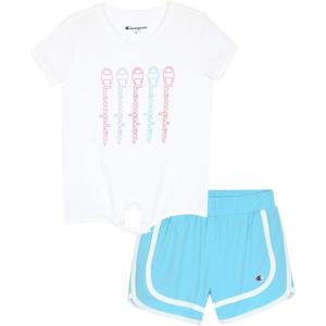 imageChampion Girls Shorts Sets 4 Piece Short Set for Girls Active ClothingWhiteblue