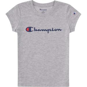 imageChampion Girls Tee Shirt for Kids Short Sleeve TShirt Girls TopsLight Grey Heather