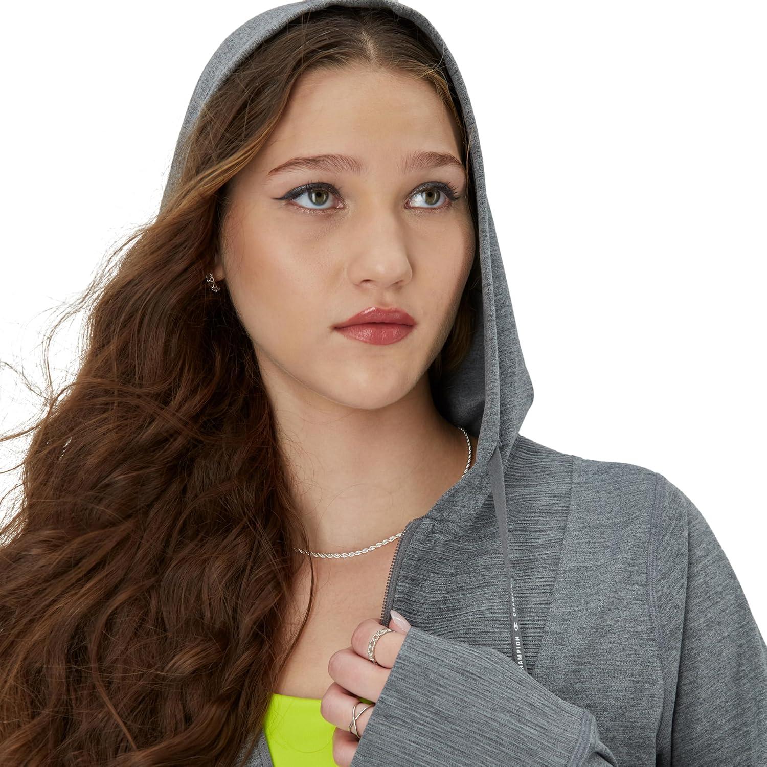 imageChampion WomenS Jacket Soft Touch Moisture Wicking ZipUp Athletic Jacket For WomenEbony Heather