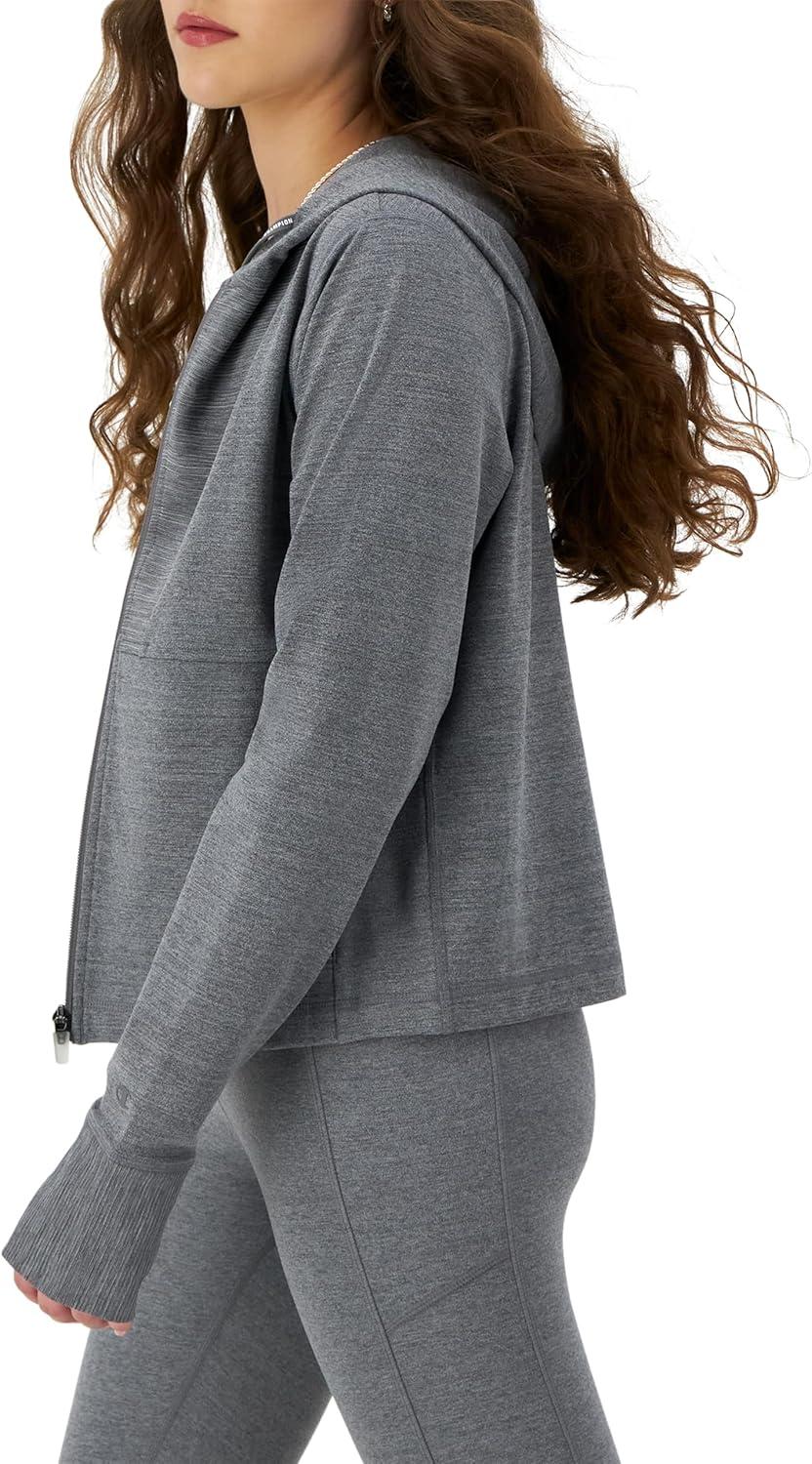 imageChampion WomenS Jacket Soft Touch Moisture Wicking ZipUp Athletic Jacket For WomenEbony Heather