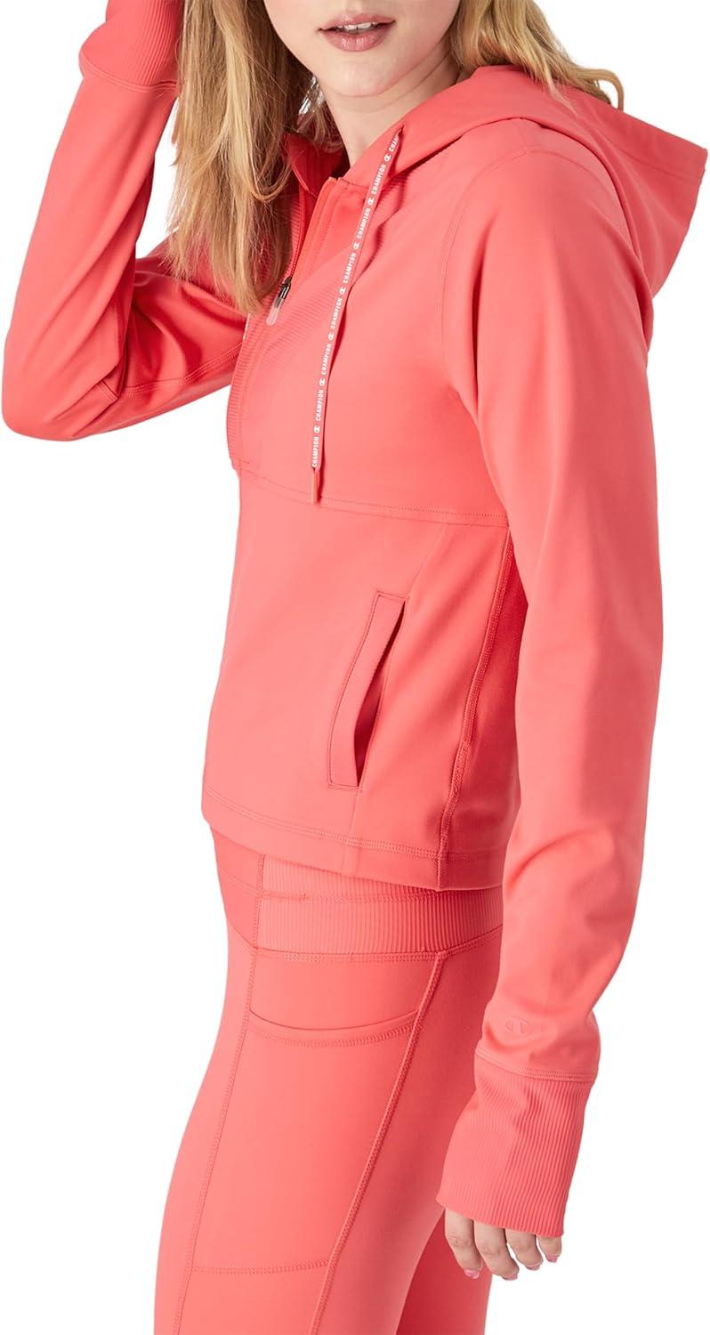 imageChampion WomenS Jacket Soft Touch Moisture Wicking ZipUp Athletic Jacket For WomenHigh Tide Coral