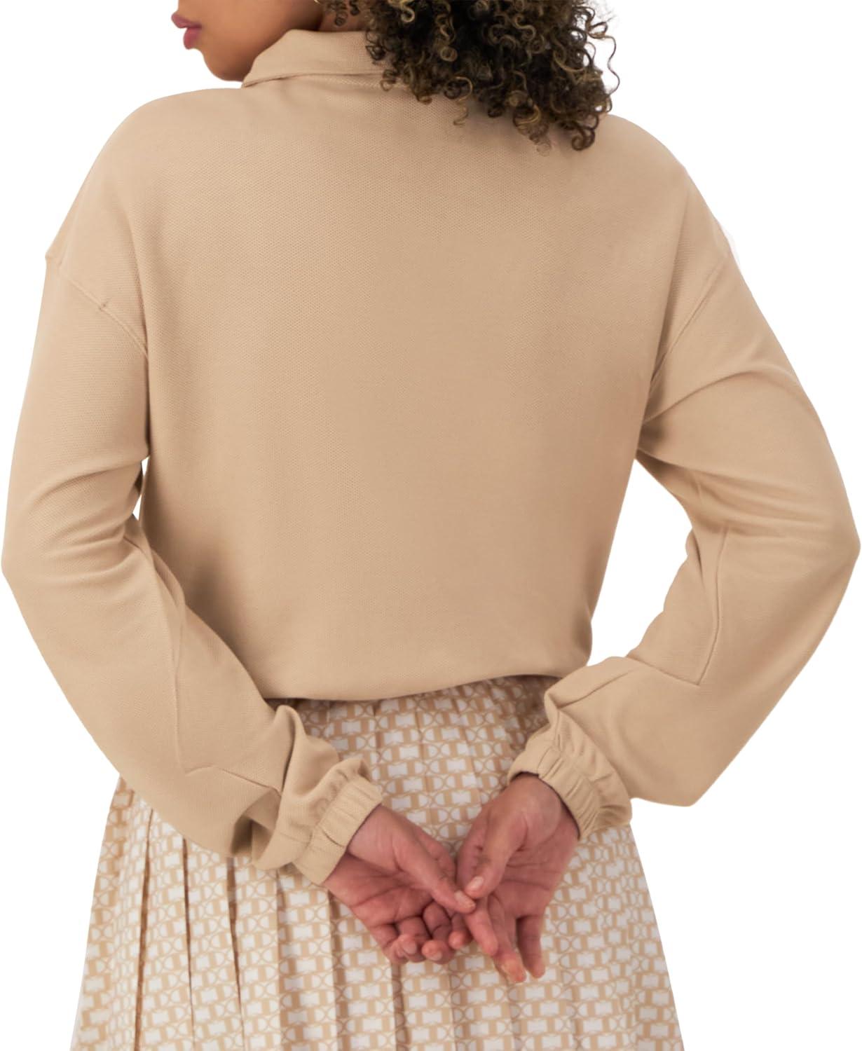 imageChampion Womens Jacket Campus Pique 14 Zip Pullover Jacket with Pockets For WomenChampagne Frost