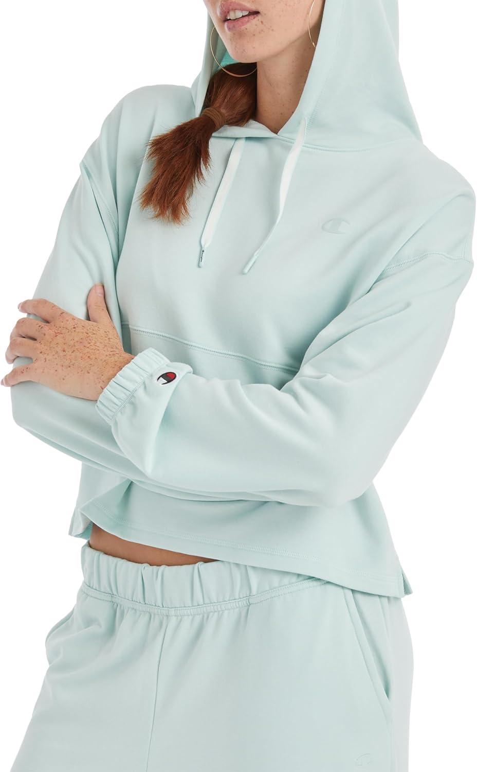 imageChampion Womens Soft Touch Pullover HoodieFrozen Pale Blue C Logo
