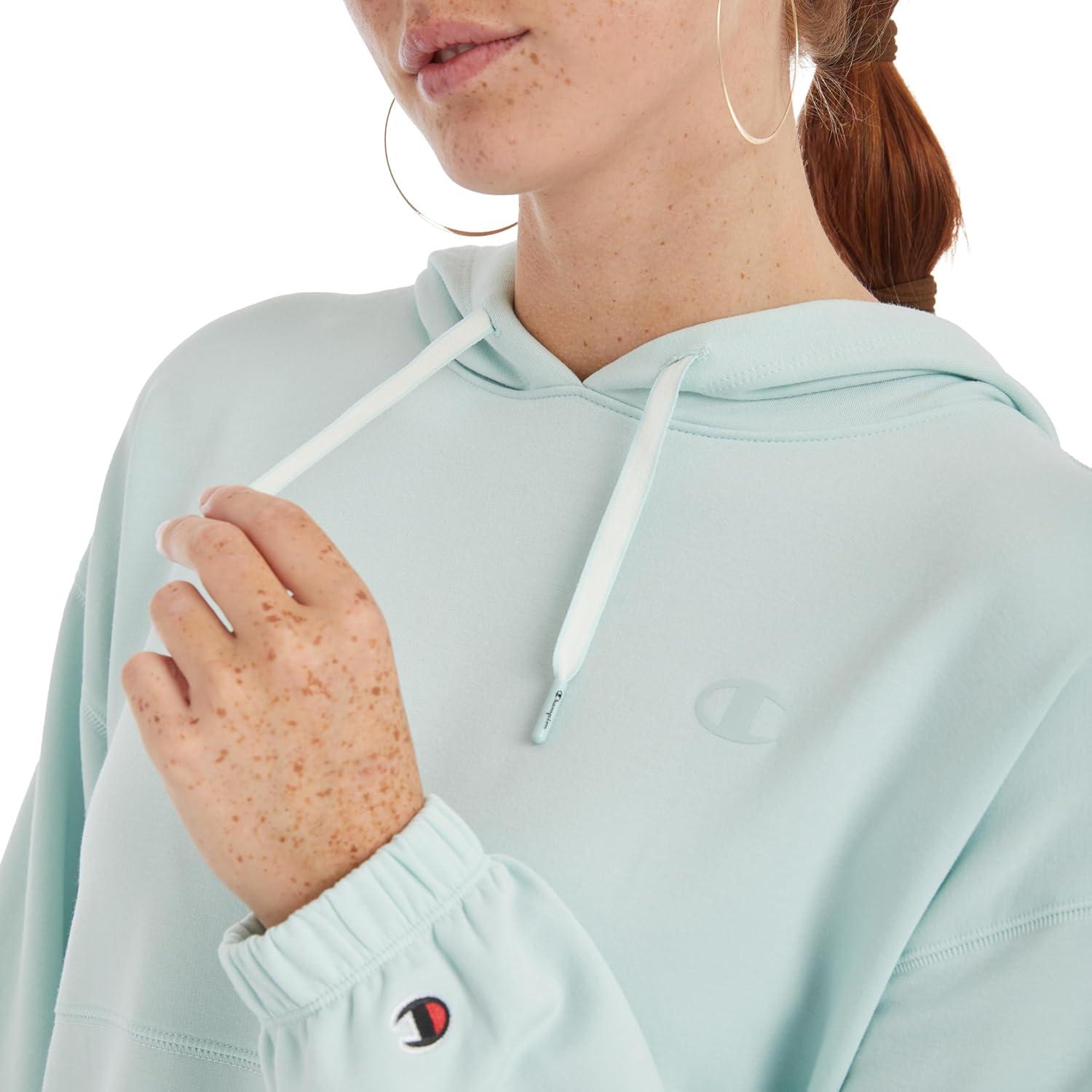 imageChampion Womens Soft Touch Pullover HoodieFrozen Pale Blue C Logo