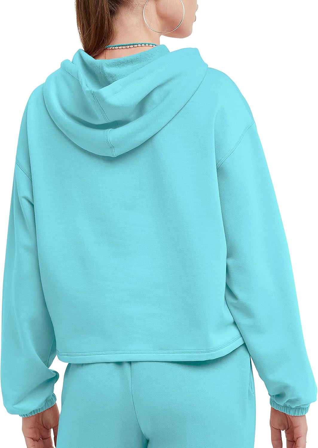 imageChampion Womens Soft Touch Pullover HoodieLight Sky Blue C Logo