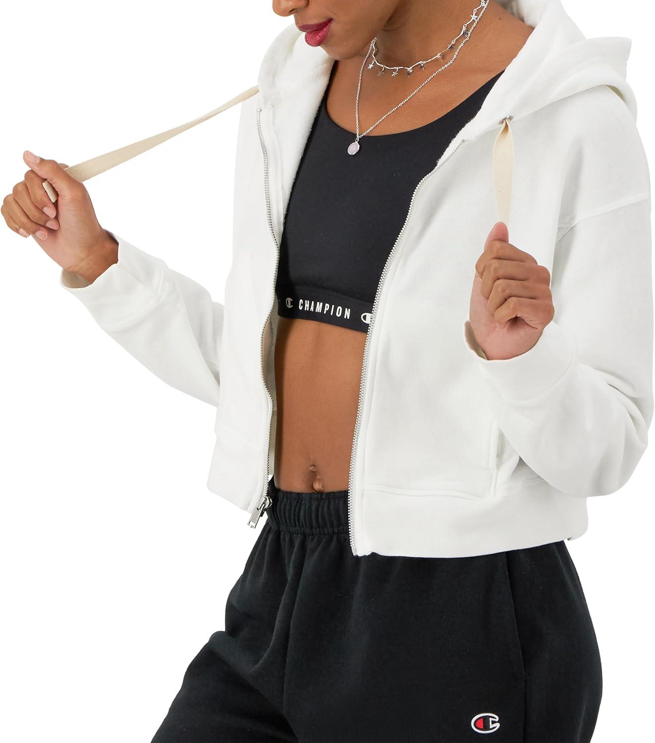 imageChampion Womens Sweatshirt Vintage Wash Hoodie ZipUp Hoodie with Vintage Wash For WomenWhite