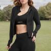 imageChampion WomenS Jacket Soft Touch Moisture Wicking ZipUp Athletic Jacket For WomenBlack