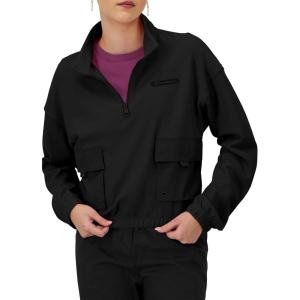 imageChampion Womens Jacket Campus Pique 14 Zip Pullover Jacket with Pockets For WomenBlack