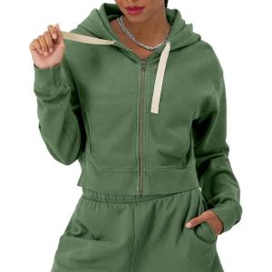 imageChampion Womens Sweatshirt Vintage Wash Hoodie ZipUp Hoodie with Vintage Wash For WomenNurture Green