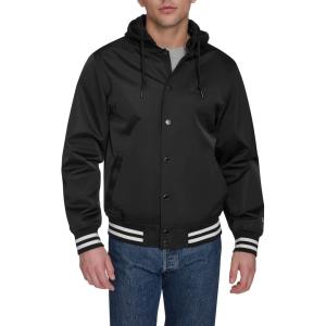 imageChampion Mens Lightweight Varsity Jacket with Jersey HoodBlack