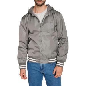 imageChampion Mens Lightweight Varsity Jacket with Jersey HoodPewter