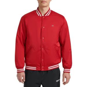 imageChampion Mens Logo StripedTrim Varsity JacketChili Pepper