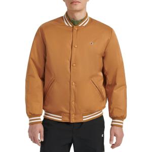 imageChampion Mens Logo StripedTrim Varsity JacketTobacco