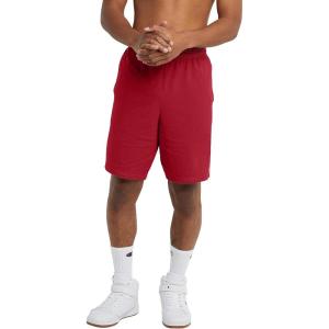 imageChampion Mens Lightweight Lounge Jersey Knit Shorts Weekend Shorts Reg Or Big ampamp TallEclipse Red C Patch Logo