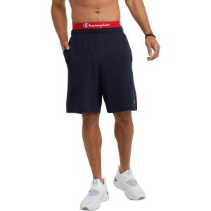 imageChampion Mens Lightweight Lounge Jersey Knit Shorts Weekend Shorts Reg Or Big ampamp TallNavy C Patch Logo