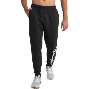 imageChampion Mens Powerblend Fleece Jogger Sweatpants Regular and Big ampamp TallBlack Script