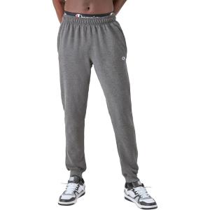 imageChampion Mens Powerblend Fleece Jogger Sweatpants Regular and Big ampamp TallGranite Heather C Patch Logo