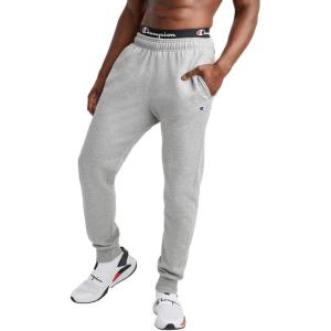 imageChampion Mens Powerblend Fleece Jogger Sweatpants Regular and Big ampamp TallOxford Gray C Patch Logo