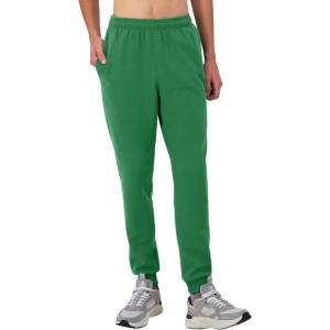 imageChampion Mens Powerblend Fleece Jogger Sweatpants Regular and Big ampamp TallRoad Sign Green C Patch Logo