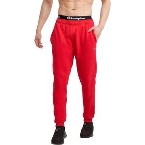 imageChampion Mens Powerblend Fleece Jogger Sweatpants Regular and Big ampamp TallScarlet C Patch Logo