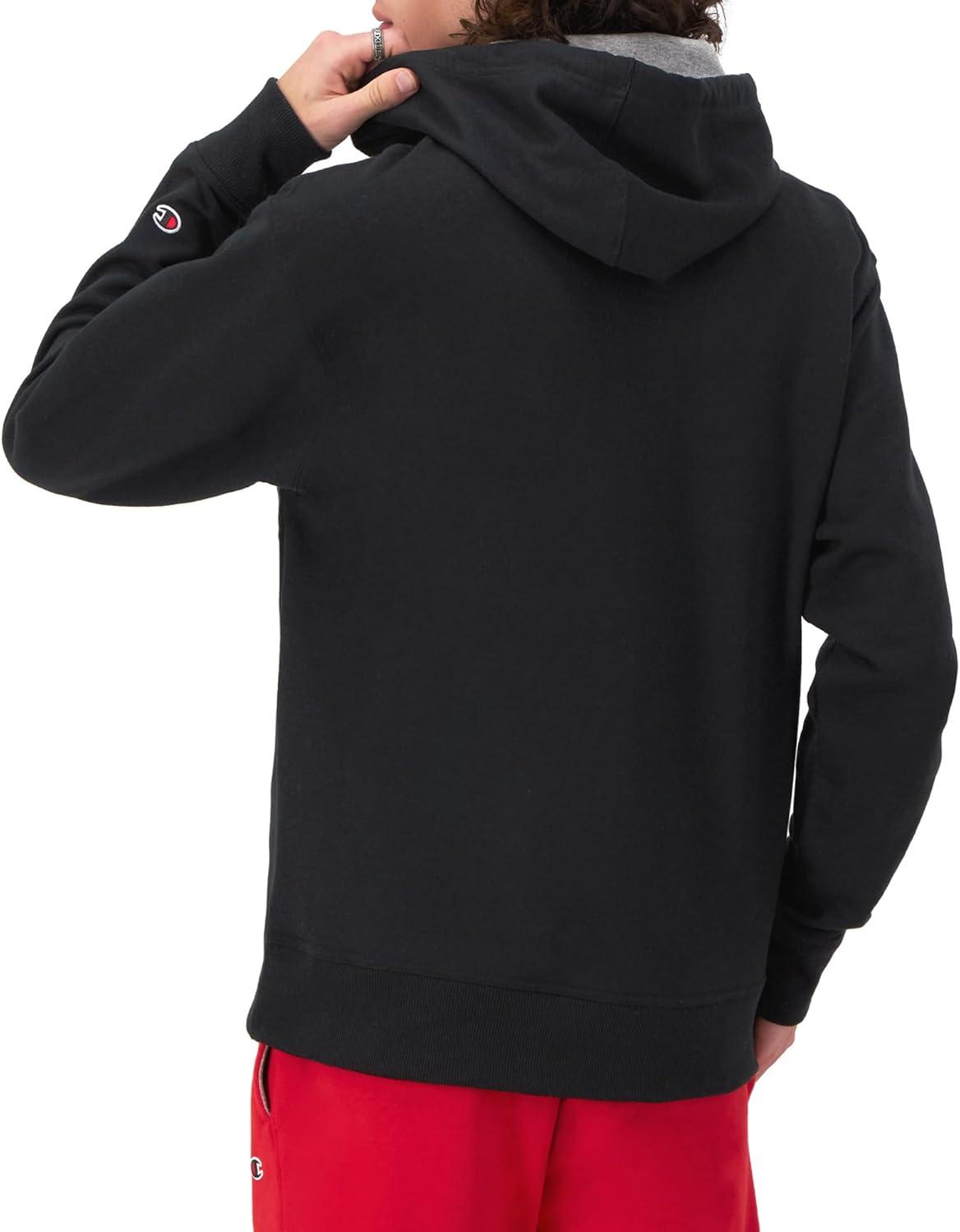 imageChampion Mens Powerblend Fleece Hoodie Sweatshirt with Script Logo Regular and Big ampamp TallBlack Small Script