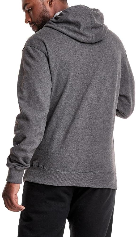 imageChampion Mens Powerblend Fleece Hoodie Sweatshirt with Script Logo Regular and Big ampamp TallGranite Heather Script