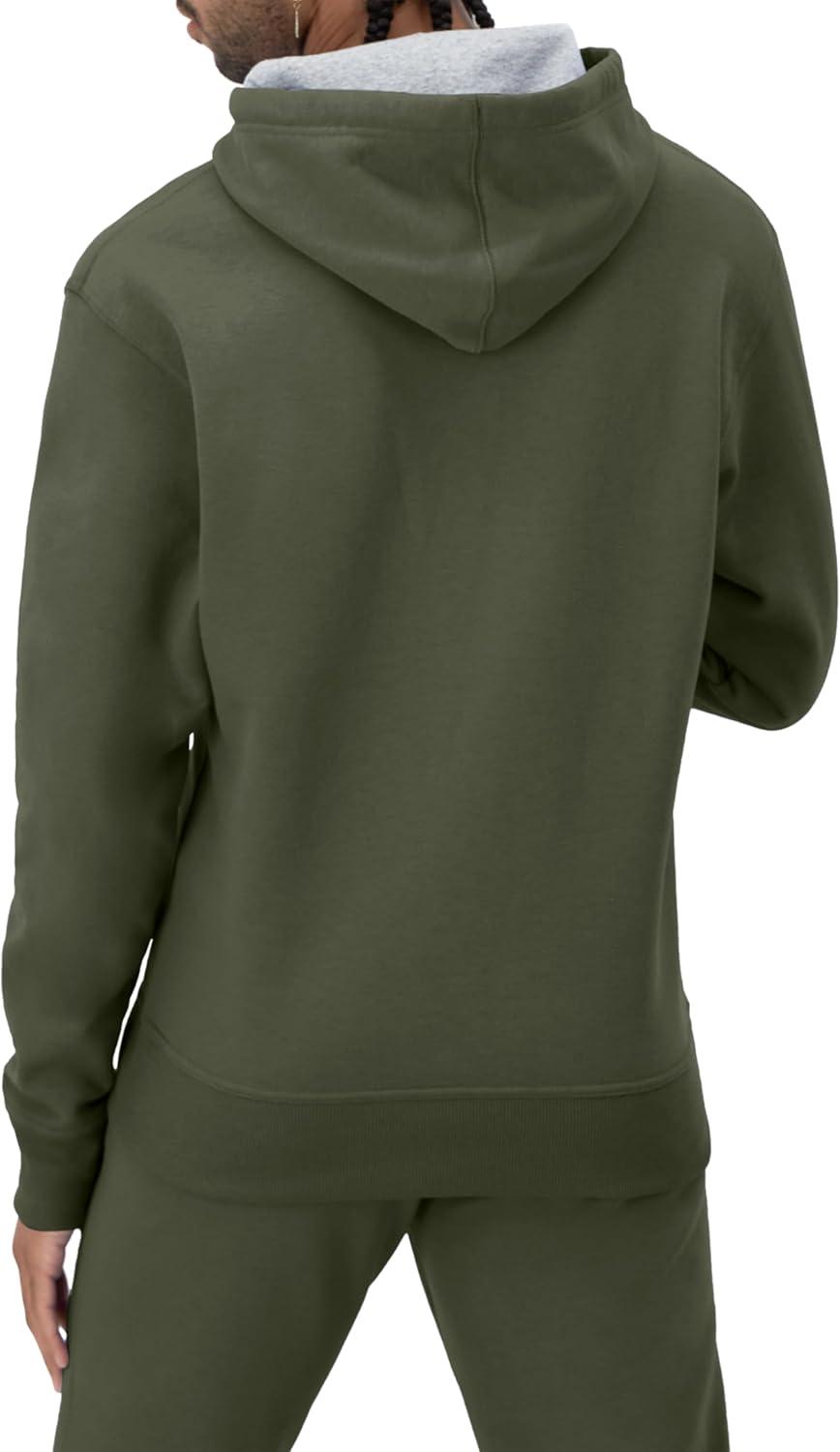 imageChampion Mens Powerblend Fleece Hoodie Sweatshirt with Script Logo Regular and Big ampamp TallGround Green Small Script