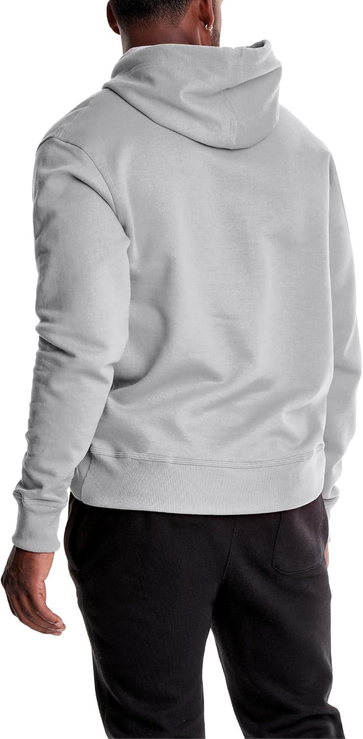 imageChampion Mens Powerblend Fleece Hoodie Sweatshirt with Script Logo Regular and Big ampamp TallOxford Gray Script