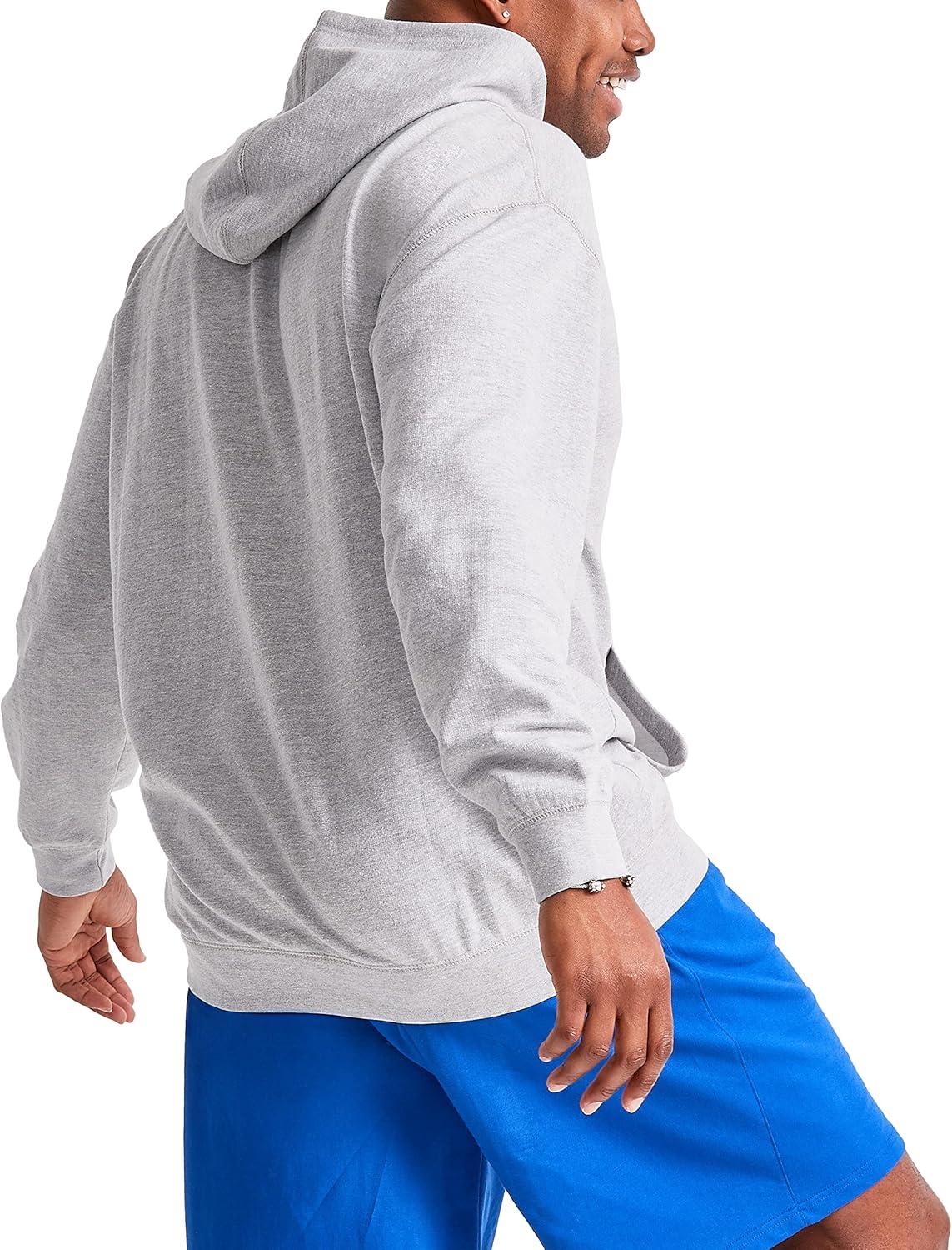 imageChampion Mens Powerblend Fleece Hoodie Sweatshirt with Script Logo Regular and Big ampamp TallOxford Gray Script