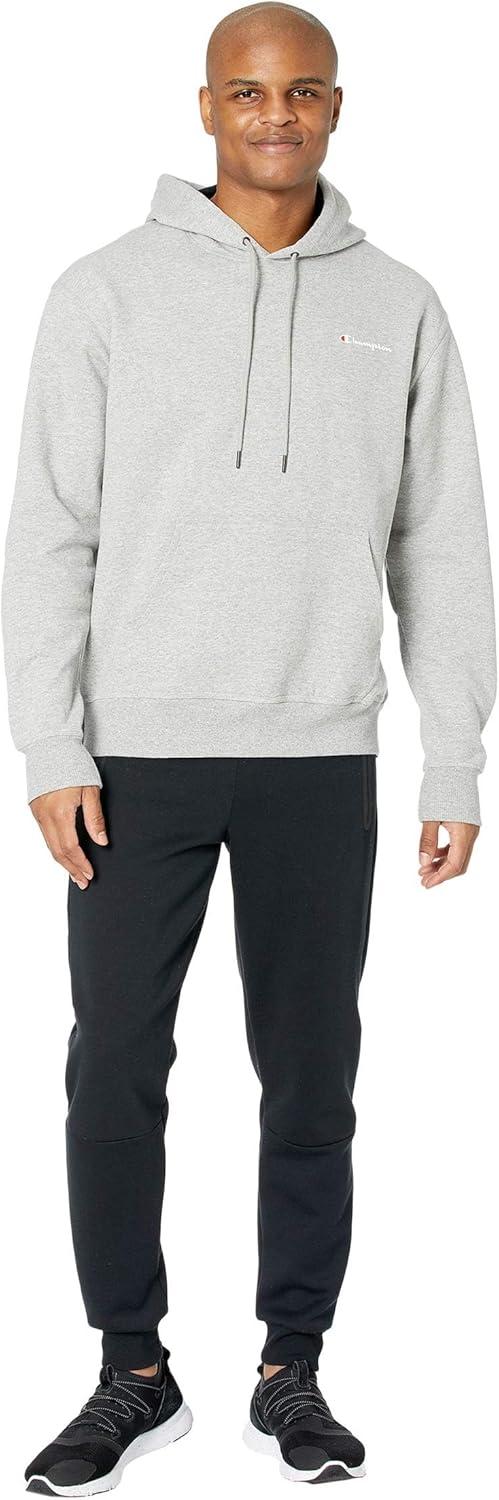 imageChampion Mens Powerblend Fleece Hoodie Sweatshirt with Script Logo Regular and Big ampamp TallOxford Gray Small Script