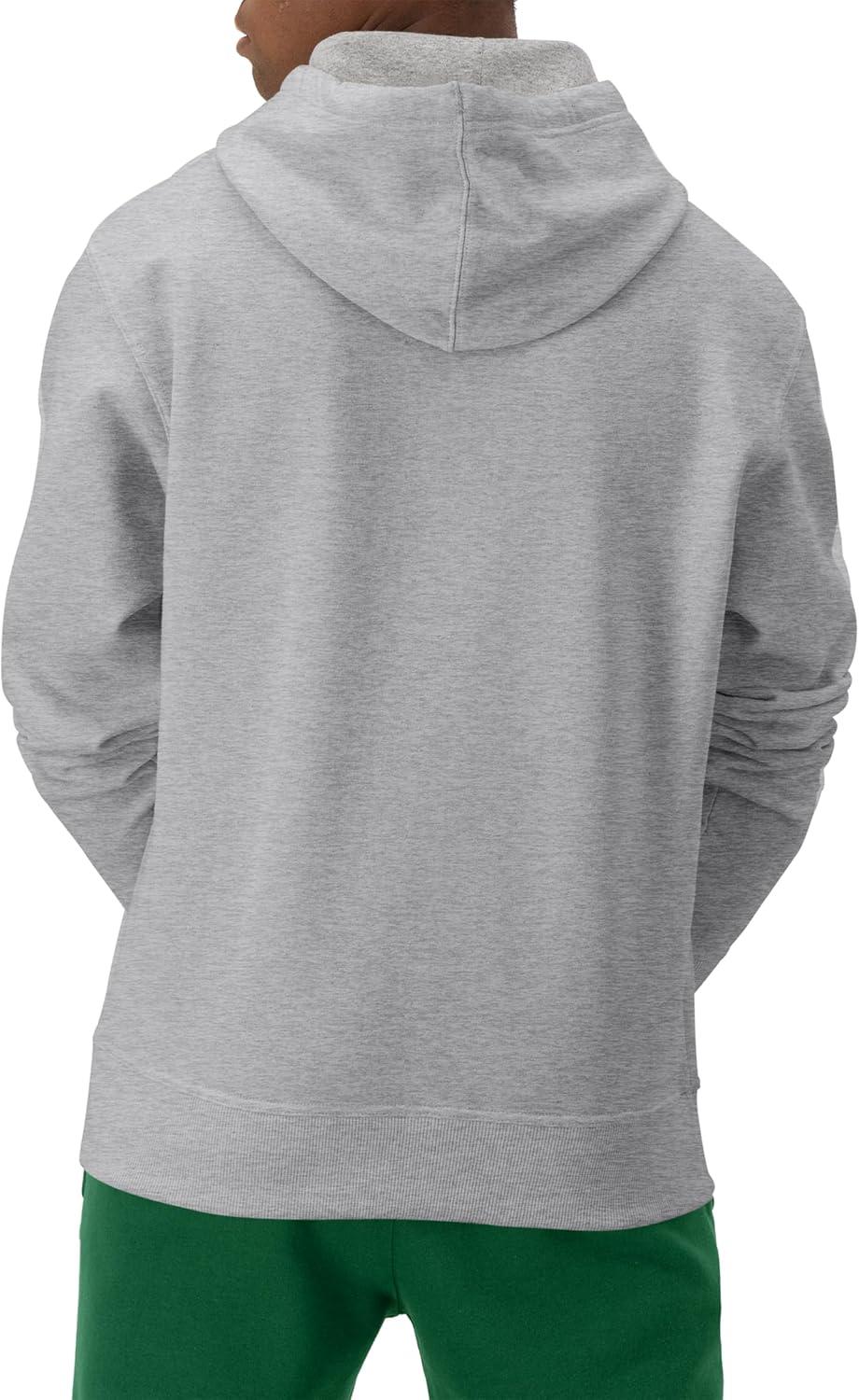 imageChampion Mens Powerblend Fleece Hoodie Sweatshirt with Script Logo Regular and Big ampamp TallOxford Gray Small Script