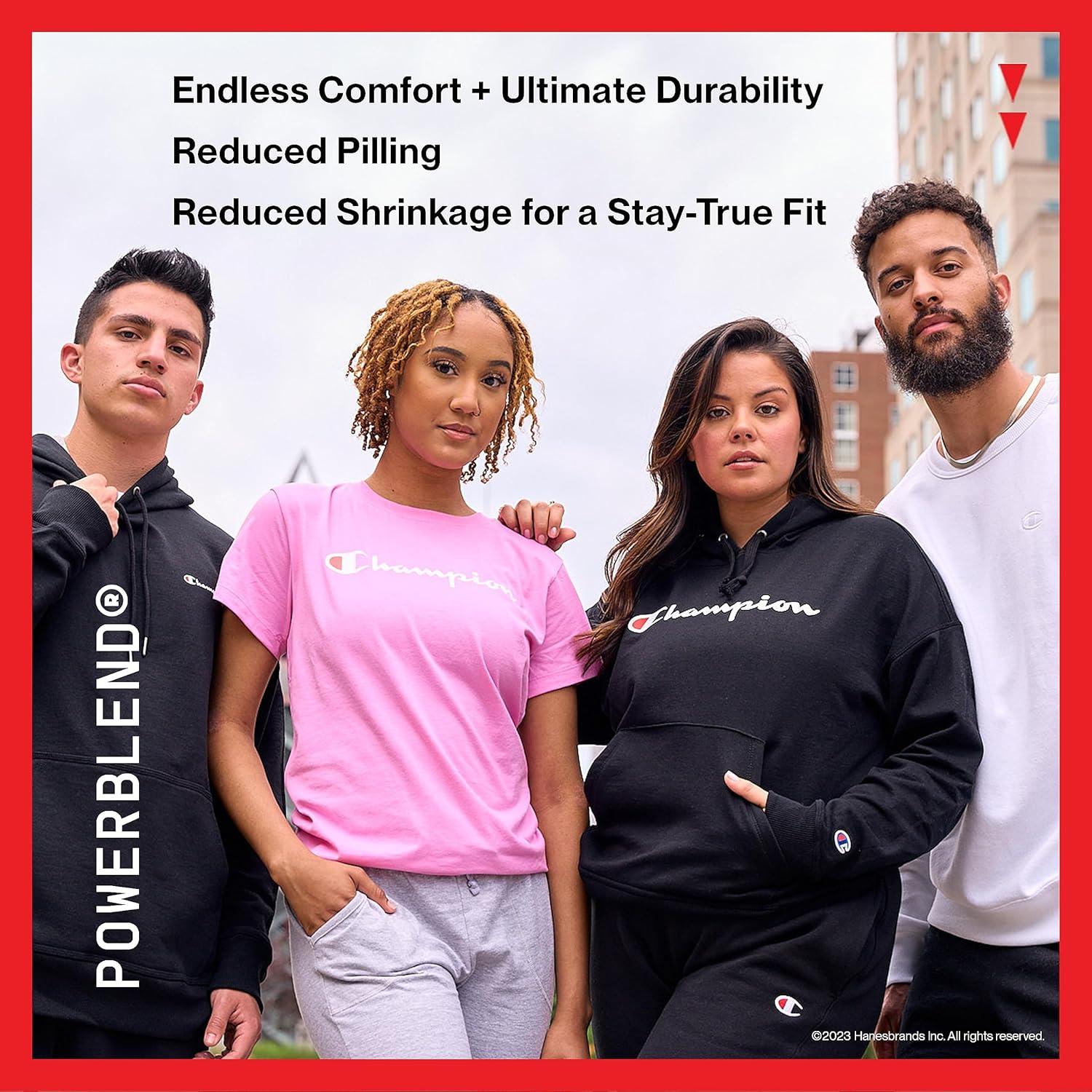 imageChampion Mens Powerblend Fleece Hoodie Sweatshirt with Script Logo Regular and Big ampamp TallPicante Pink Small Script