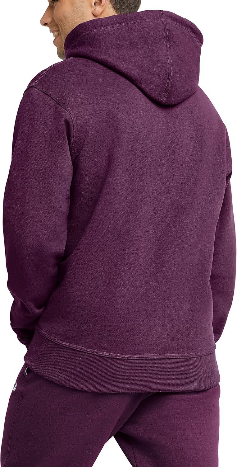 imageChampion Mens Powerblend Fleece Hoodie Sweatshirt with Script Logo Regular and Big ampamp TallPlum Port Script